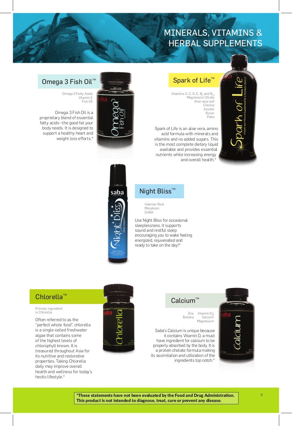 Saba Health & Wellness Products Catalog December 2016