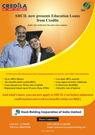 SHCIL now presents Education Loans from Credila