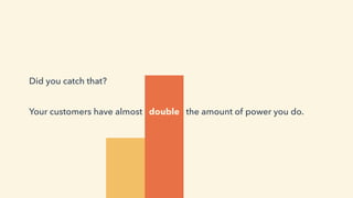 Did you catch that?
Your customers have almost double the amount of power you do.
 