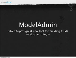 ModelAdmin in SilverStripe 2.3