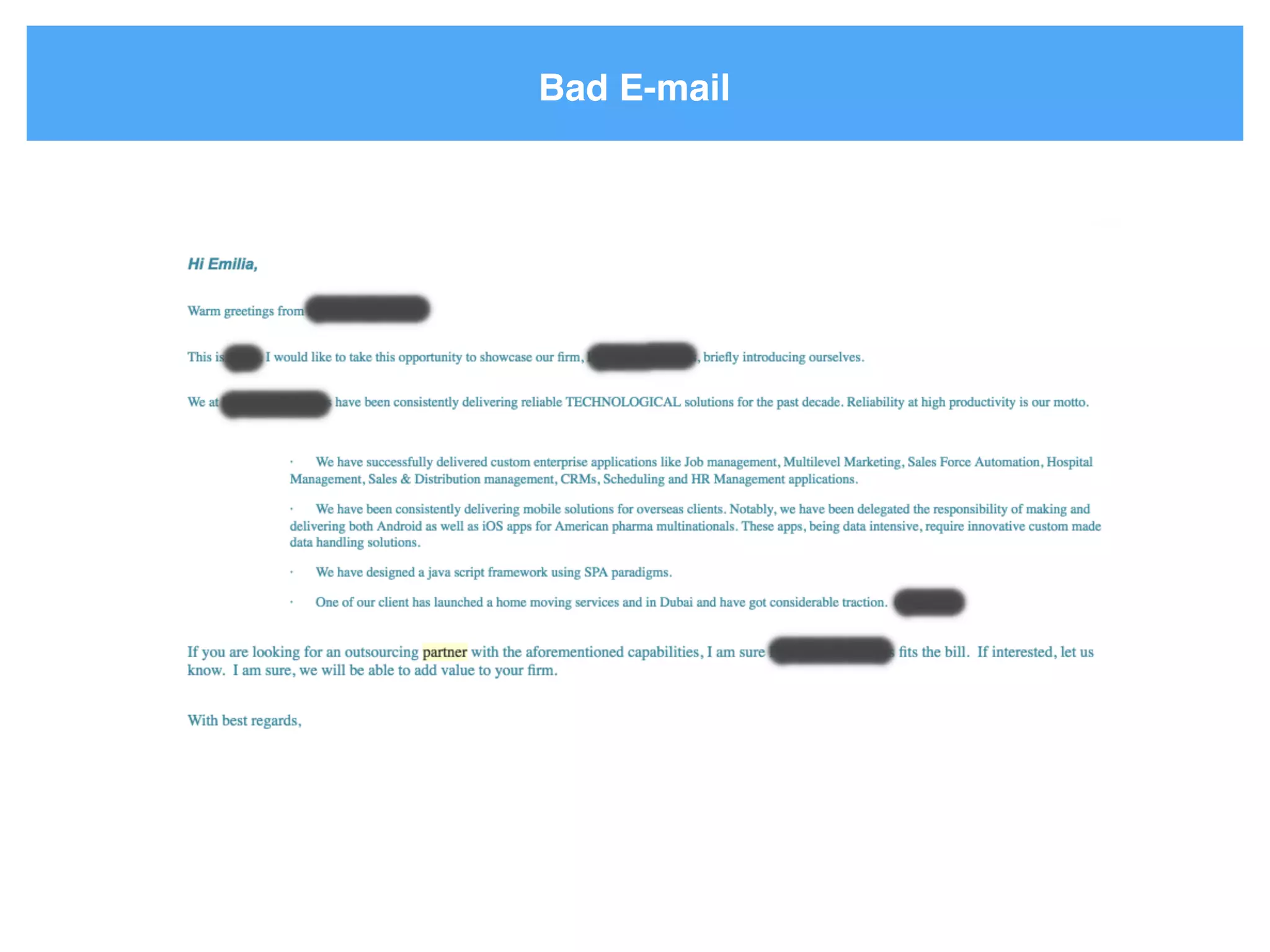 Bad E-mail
 