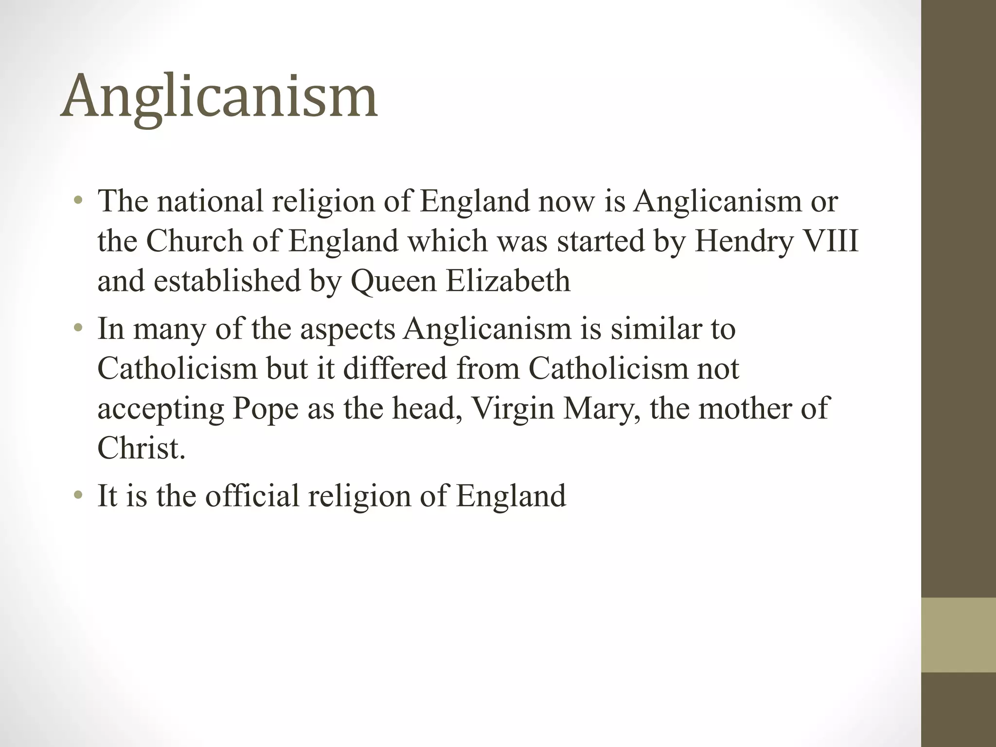 SHE - THE RELIGION IN ENGLAND | PPT