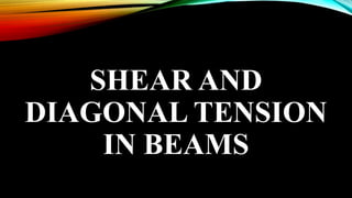 SHEAR AND
DIAGONAL TENSION
IN BEAMS
 