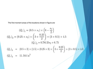 The first moment areas of the locations shown in figure are 
 