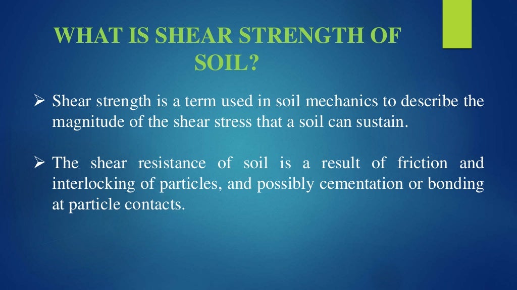 Shear strength of soil