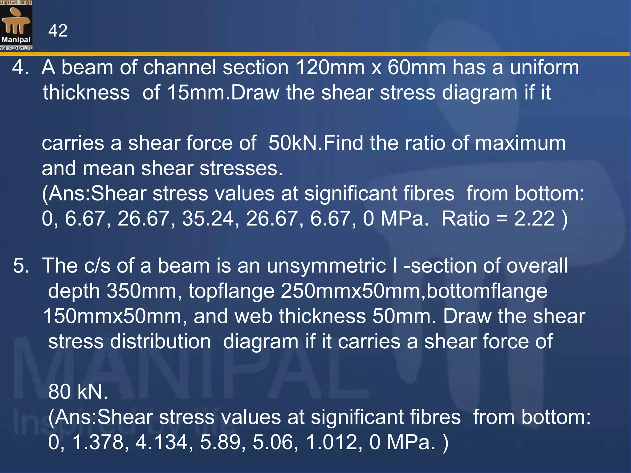 Shear stresses in beams | PPT