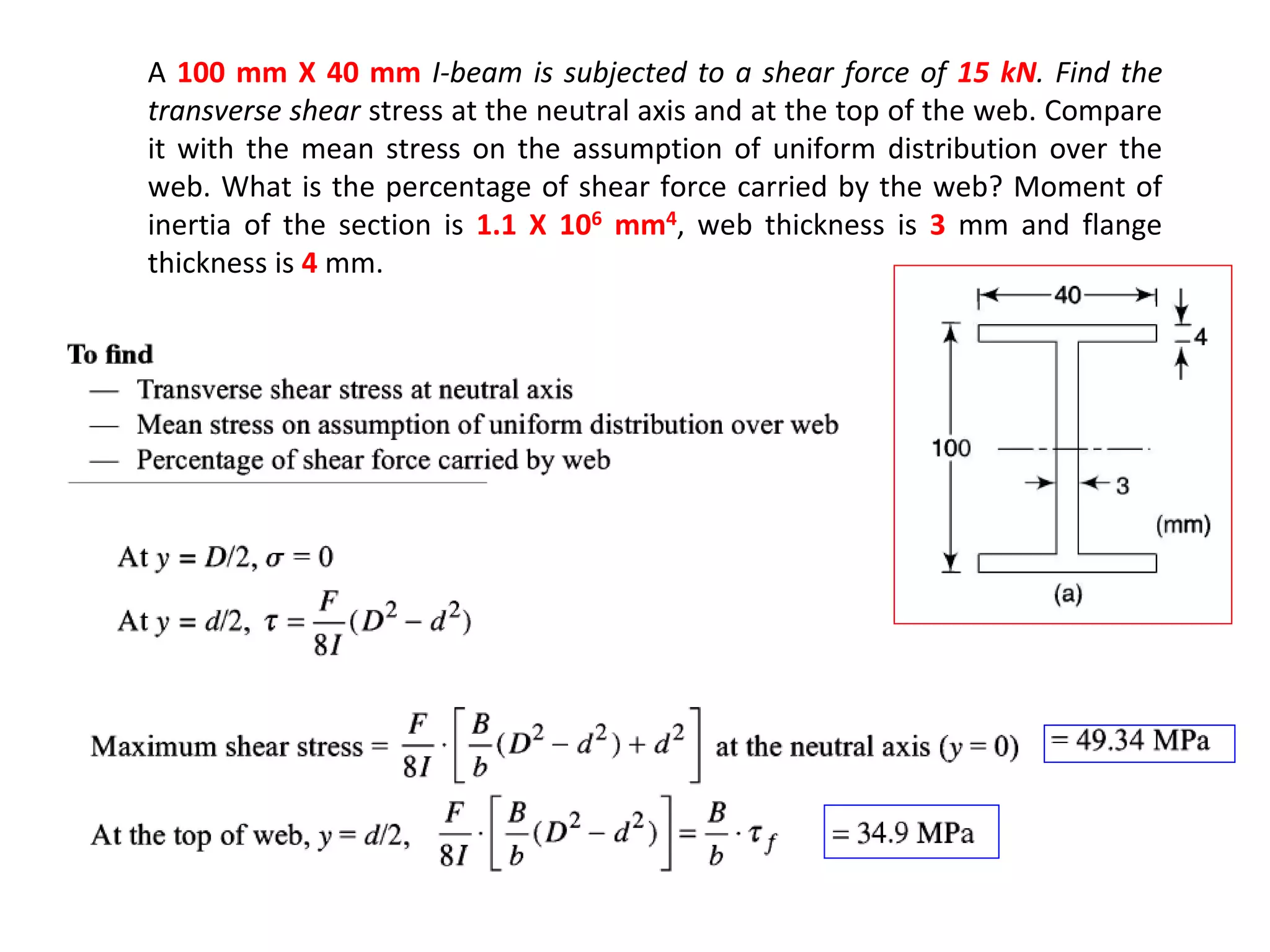 Shear stresses in beams p | PDF
