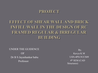 UNDER THE GUIDENCE
OF
Dr B S Jayashankar babu
Professor
By,
Kavya K M
USN-4PS15CCS09
4th SEM (CAD
Structures)
 