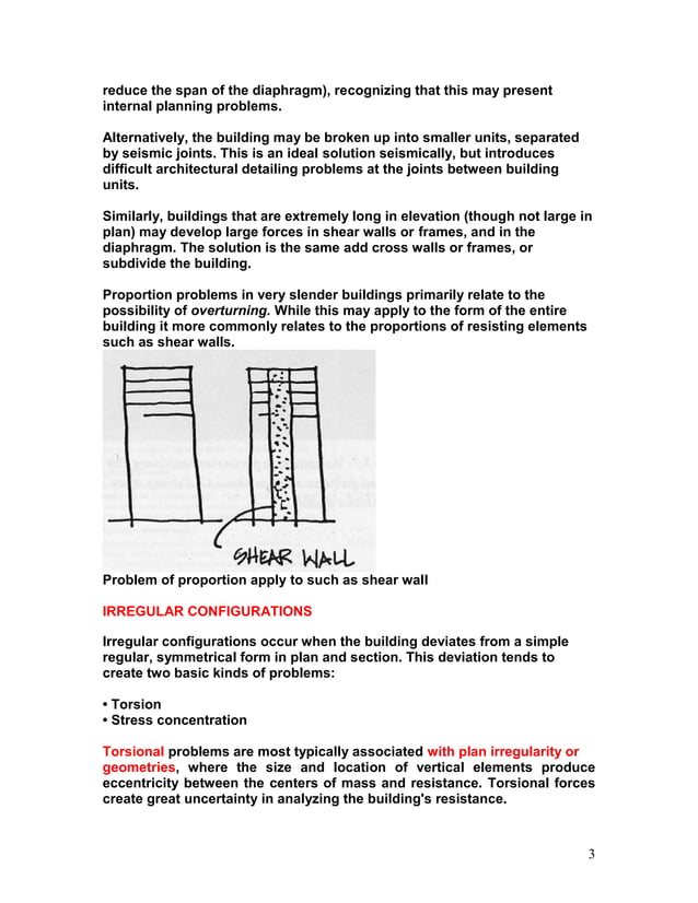 Shear walls and re entrant corners
