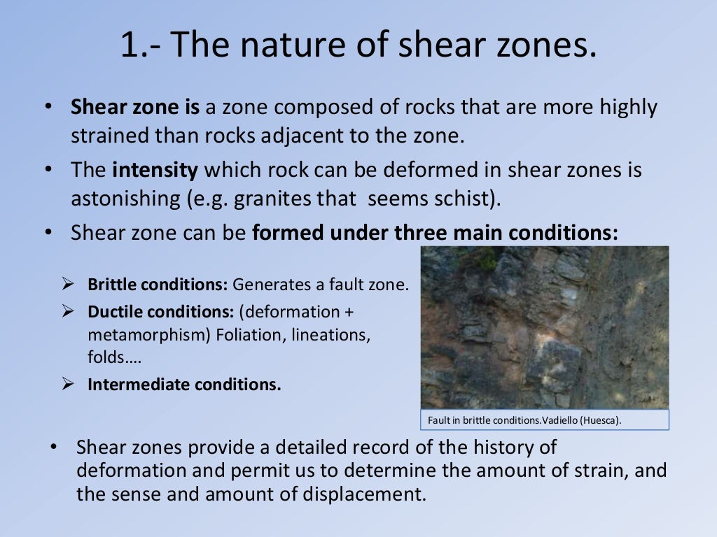 Shear zones.