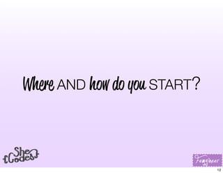 Where AND how do you START?
12
 