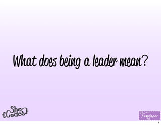 What does being a leader mean?
4
 