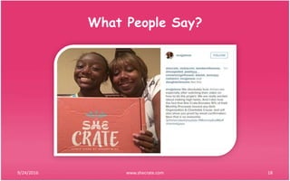 9/24/2016 www.shecrate.com 18
What People Say?
 