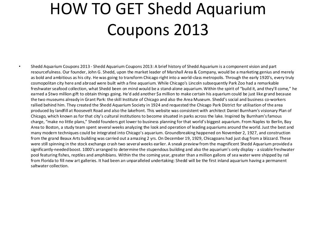 Shedd Aquarium Coupons 2013 Printable Shedd Aquarium Coupons 2013