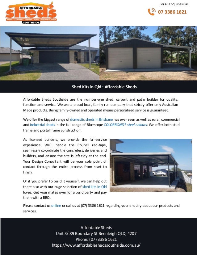 Shed Kits In Qld Affordable Sheds