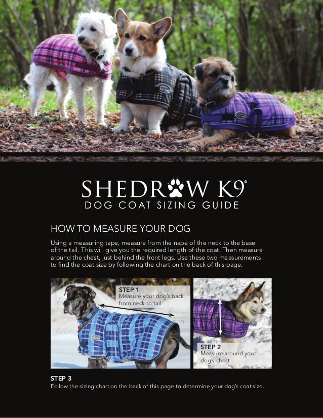 Shedrow K9 Dog Sizing Guide