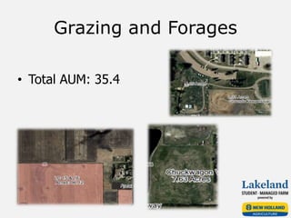 Grazing and Forages
• Total AUM: 35.4
 