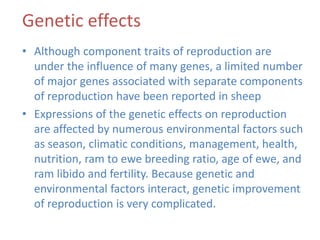 Genetic basis and improvement of reproductive traits