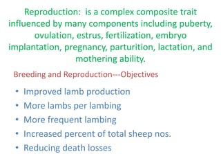 Genetic basis and improvement of reproductive traits