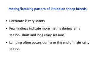 Seasonality of reproduction in sheep