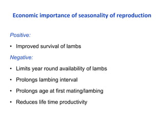 Seasonality of reproduction in sheep