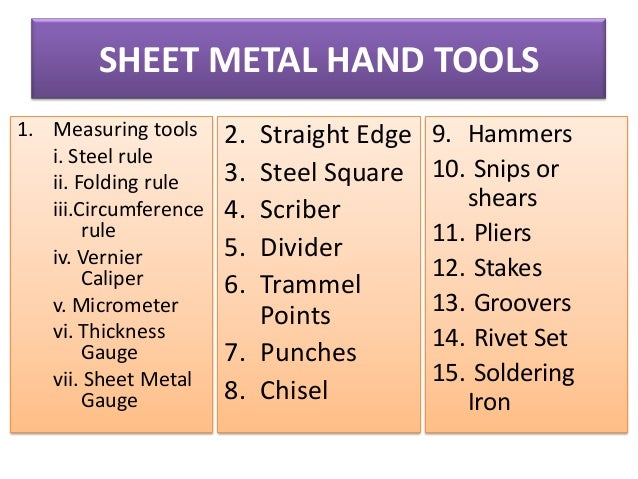 sheet metal shop sheet metal measuring tools