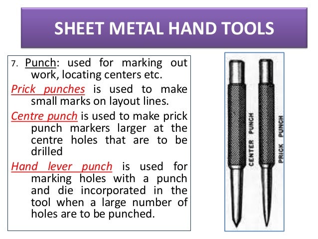 What are some sheet metal hand tools?