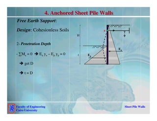 sheet pile wall presentation for students preferably PG | PDF