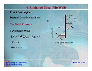 sheet pile wall presentation for students preferably PG | PDF