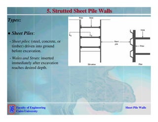 sheet pile wall presentation for students preferably PG | PDF
