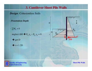 sheet pile wall presentation for students preferably PG | PDF