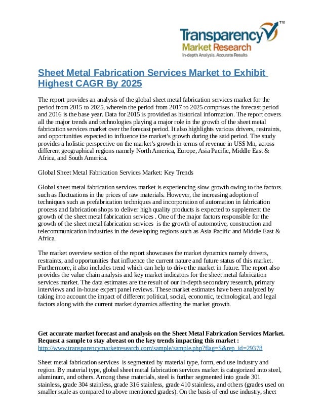 sheet metal fabrication services market sheet metal grades