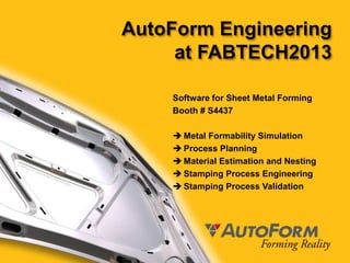 Sheet metal forming stamping and dies techgroup november 2013 | PPTX ...