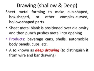 Deep Drawin Sheet metal process unit 4 notes | PDF