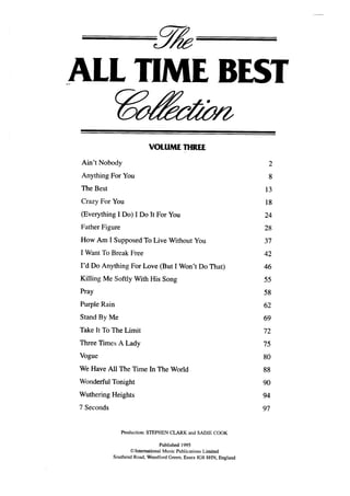 Sheet Music Piano The All Time Best Collection Vol3