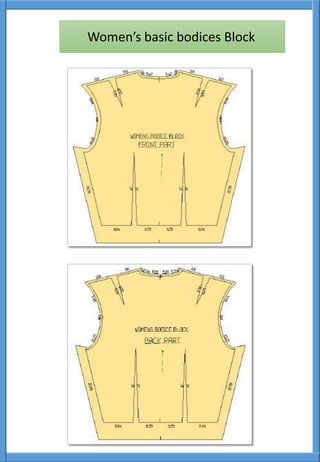 Women’s basic bodices Block
 