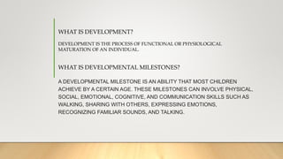 Developmental Milestones | PPTX