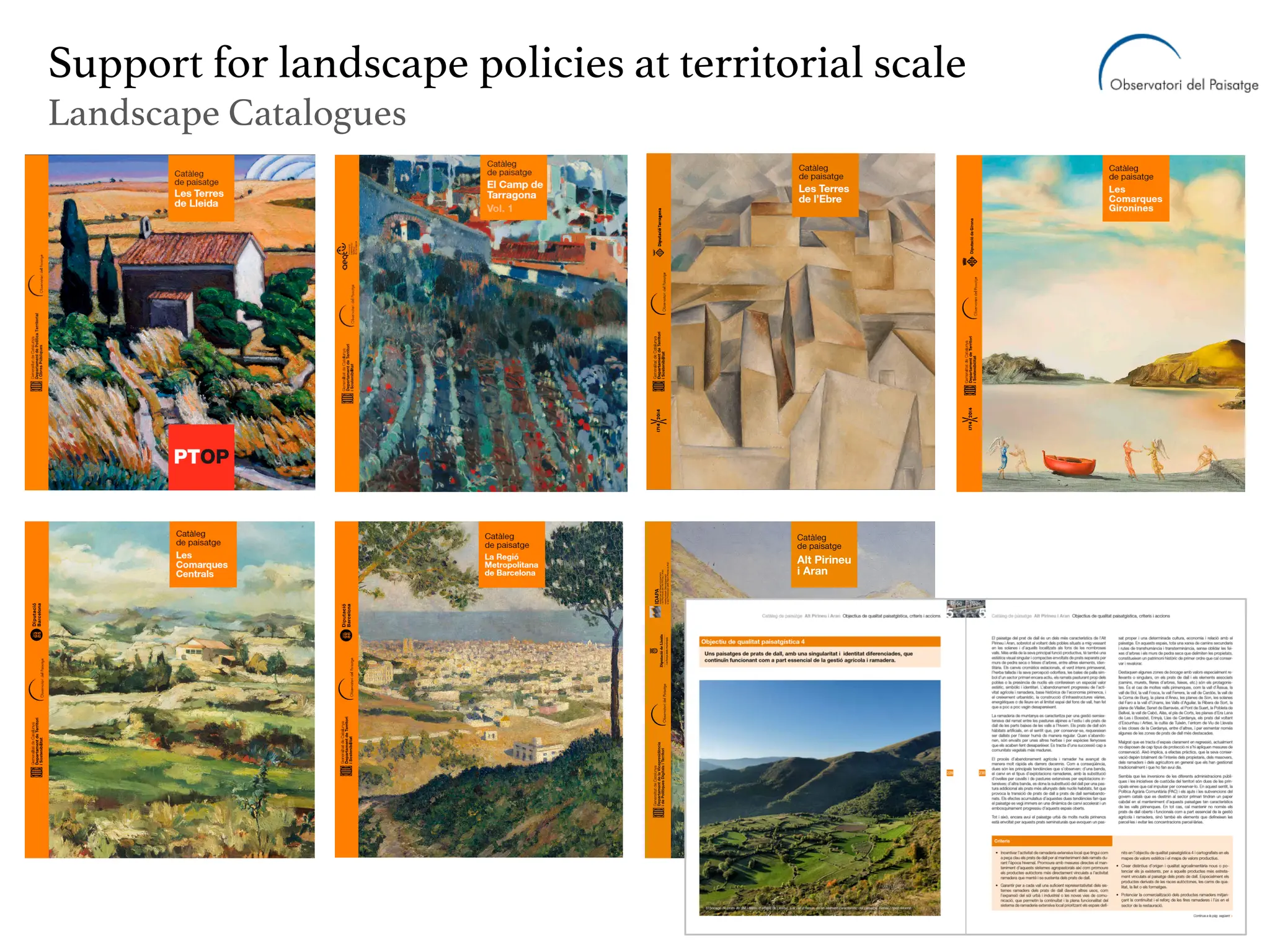 Support for landscape policies at territorial scale
Landscape Catalogues
 
