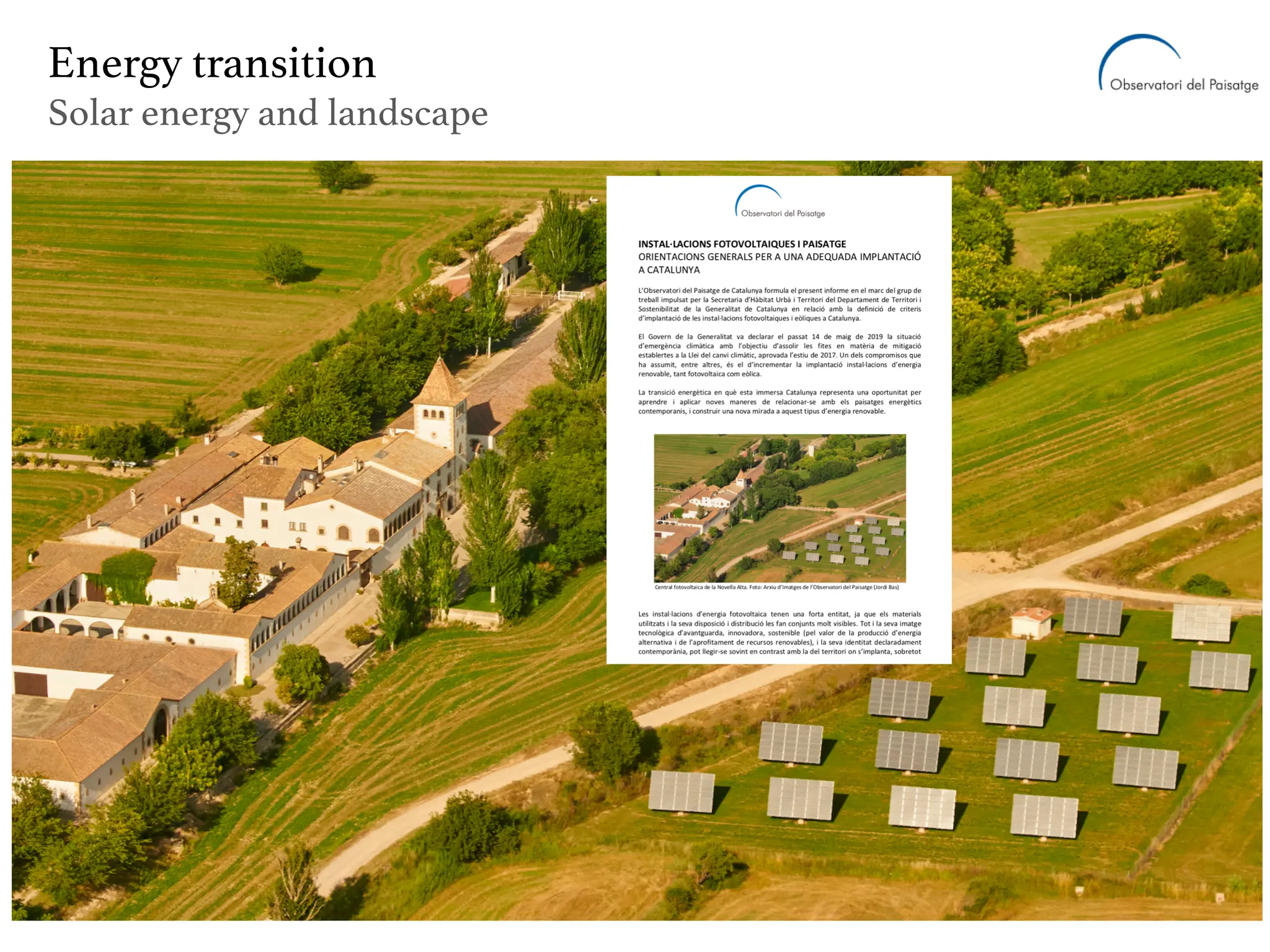 Energy transition
Solar energy and landscape
 