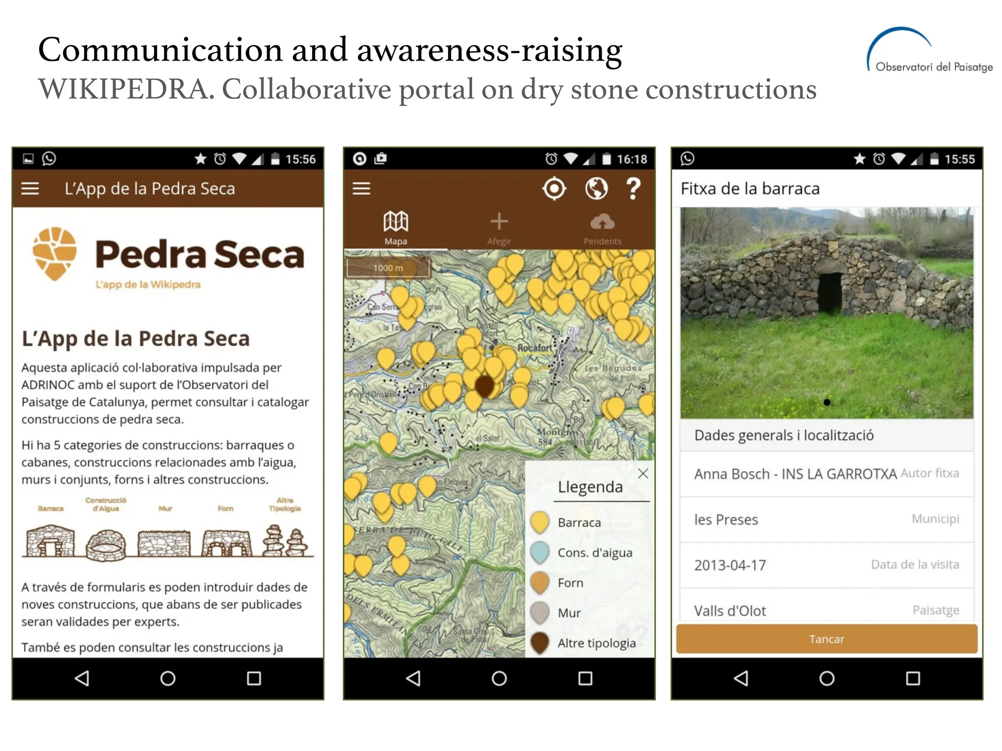 Communication and awareness-raising
WIKIPEDRA. Collaborative portal on dry stone constructions
 