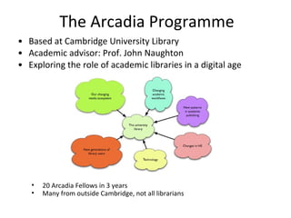 The Arcadia Programme <ul><li>Based at Cambridge University Library </li></ul><ul><li>Academic advisor: Prof. John Naughto...