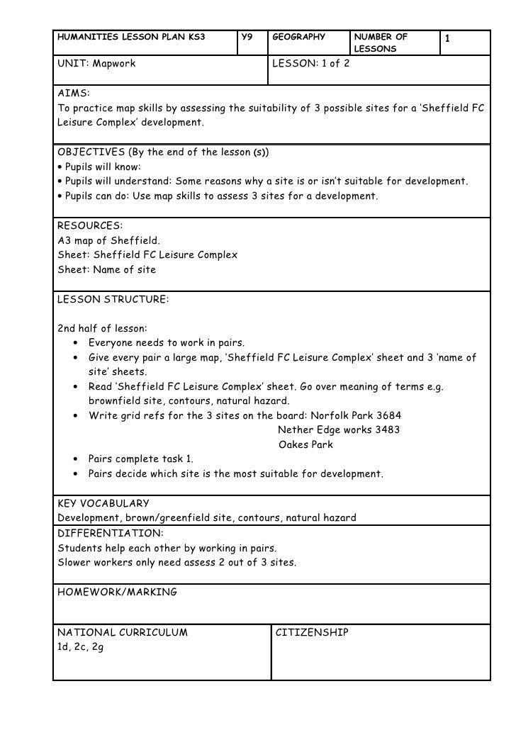 Sheffield Fc Lesson Plan
