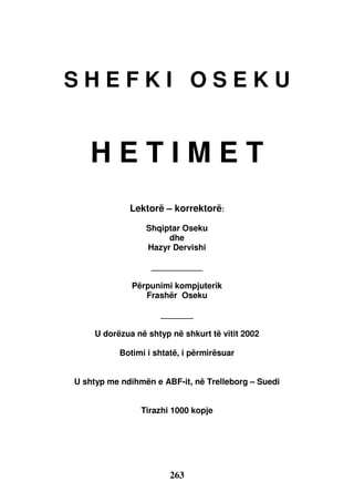 Shefki Oseku ``Hetimet``