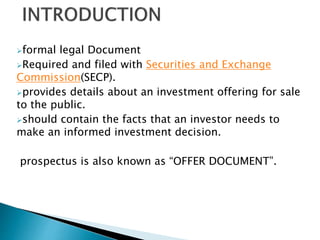 Prospectus Filing prospectus of a company | PPTX