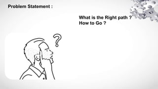 Problem Statement :
What is the Right path ?
How to Go ?
 