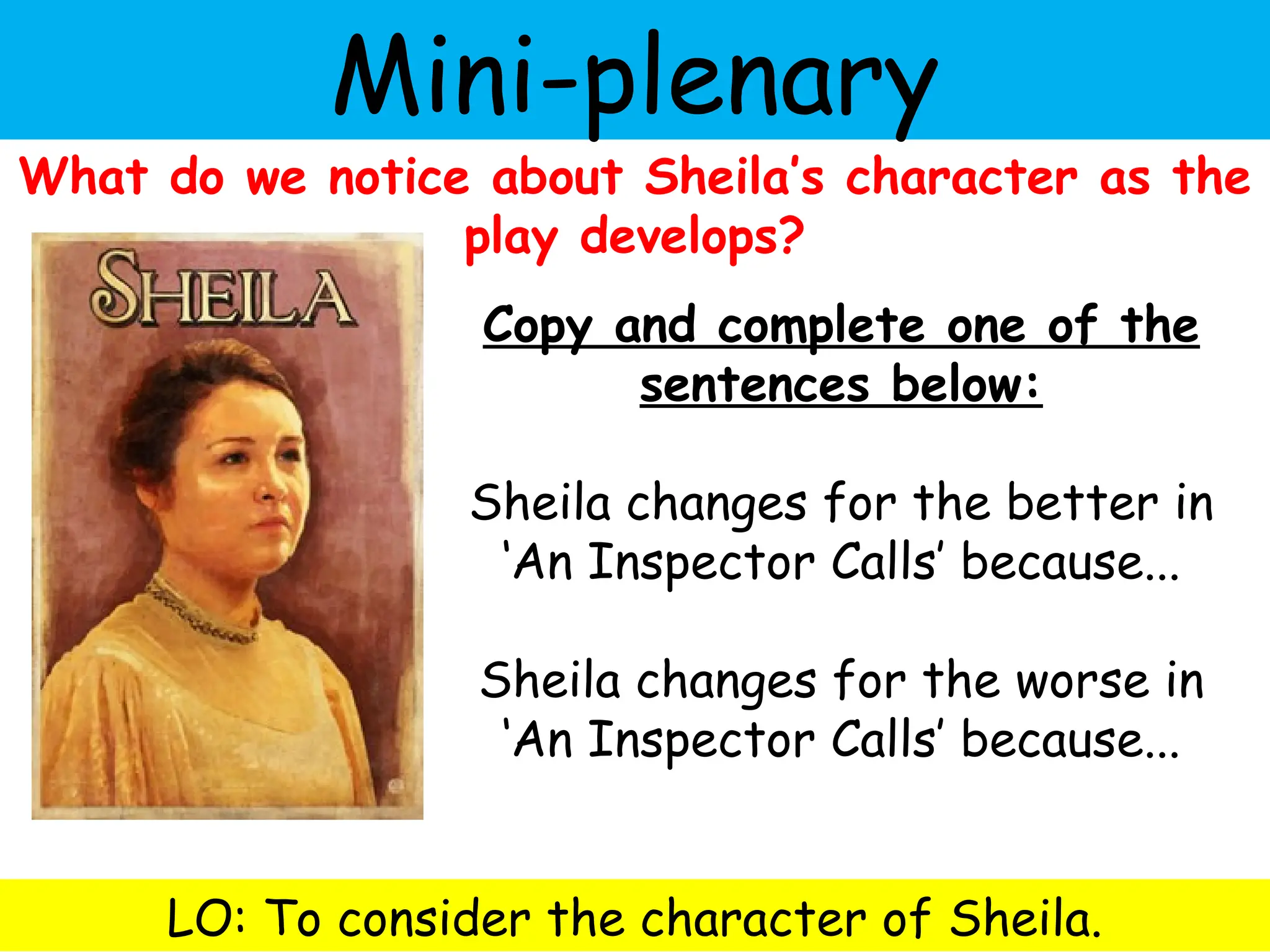Sheila Birling Revision PowerPoint/ Information | PPTX