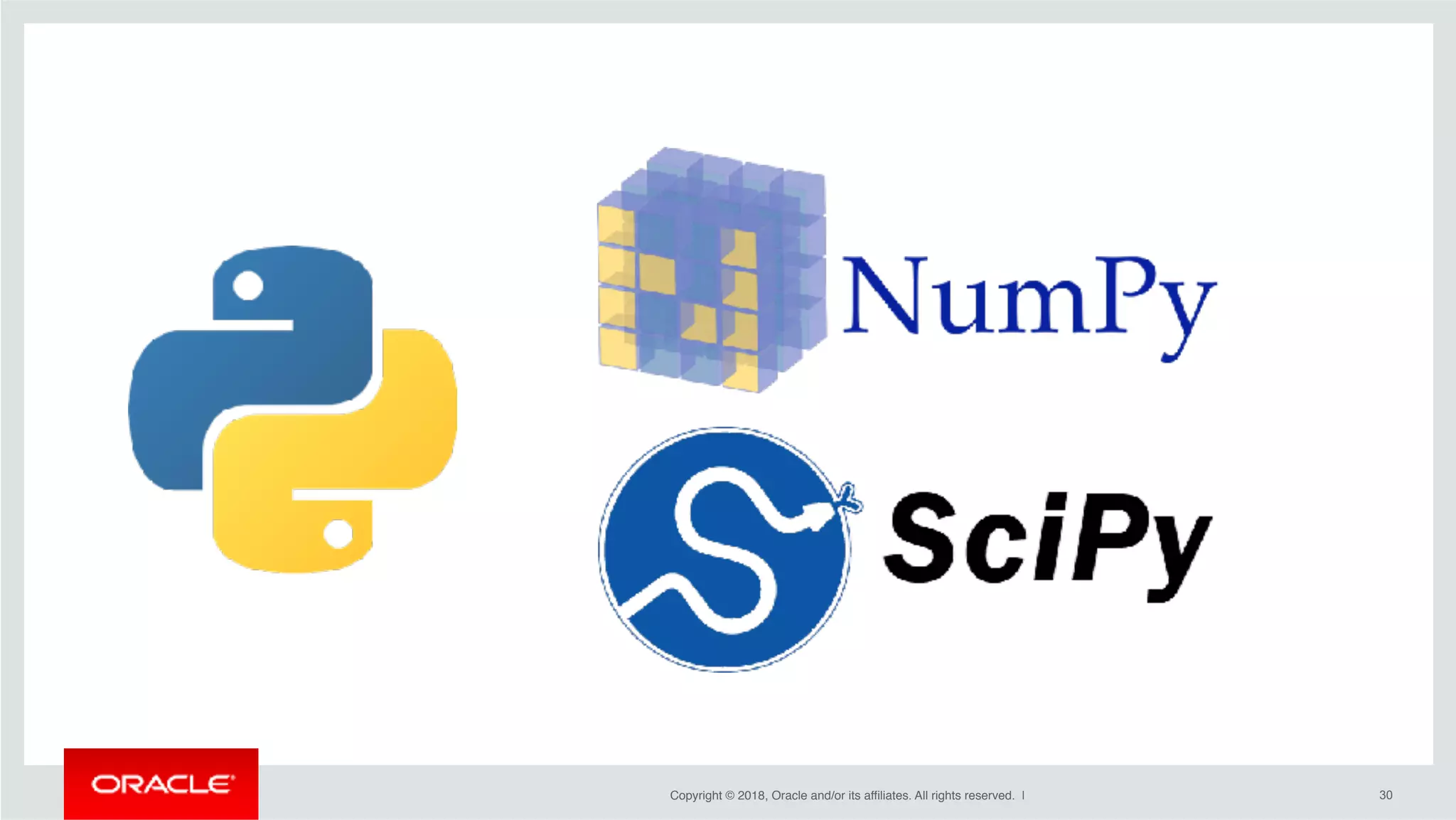 Copyright © 2018, Oracle and/or its affiliates. All rights reserved. | !30
 