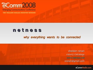 sheldon renan vision(+)strategy www.netness.net [email_address] n e t n e s s why  everything  wants  to  be  connected 