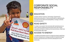 CORPORATE SOCIAL
RESPONSIBILITY
EDUCATION
ROAD SAFETY
ACCESS TO ENERGY
1
2
3