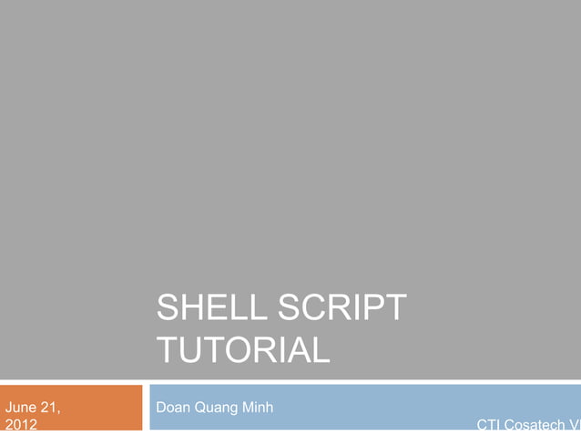 Shell Script Tutorial | PPT